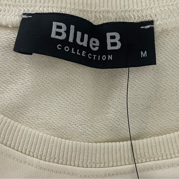 Blue B Collection Football Game Day Distressed Crop Sweater with Rhinestones - M - Picture 7 of 9